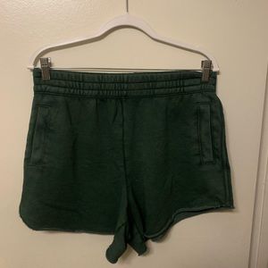 Aerie dark green sweatshorts